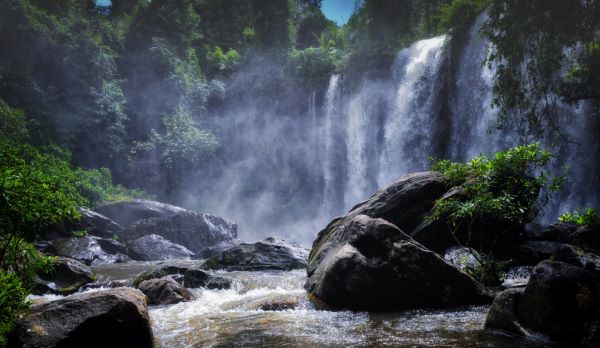 La cascade du parc national de Phnom Kulen